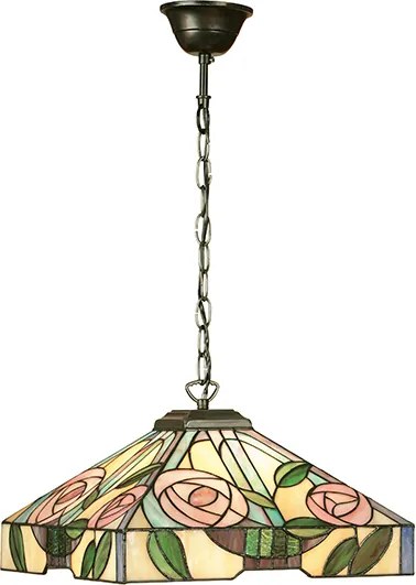 Endon klasszikus tiffany függeszték willow sötétbarna sokszínű end64385