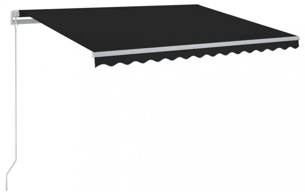 antracitszürke kézzel kihúzható LED-es napellenző 400 x 300 cm