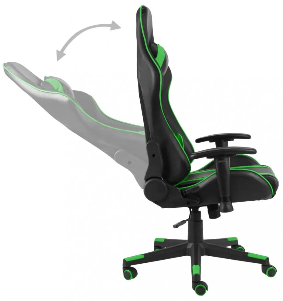 zöld PVC forgó gamer szék