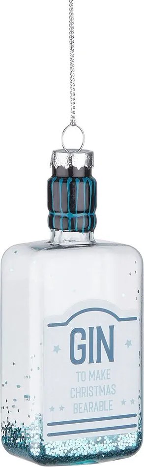 HANG ON üveg karácsonyfadísz, gin üveg 11cm