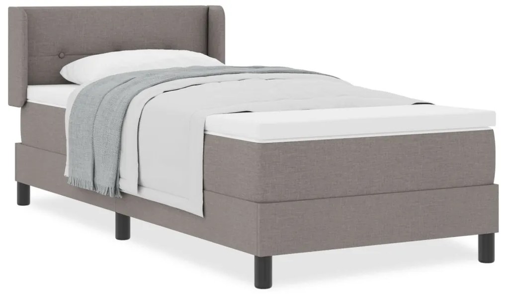 boxspring ágy matraccal - Taupe, 80x200 cm, szövet