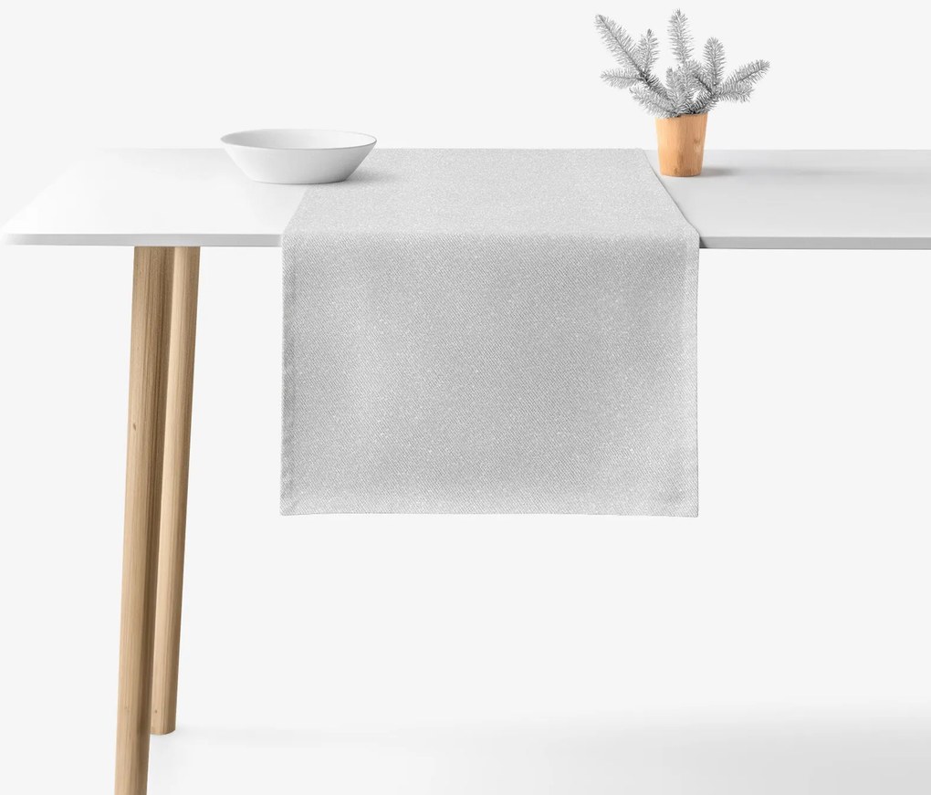 Goldea karácsonyi exkluzív asztali futó - ezüst csillogású 50x180 cm