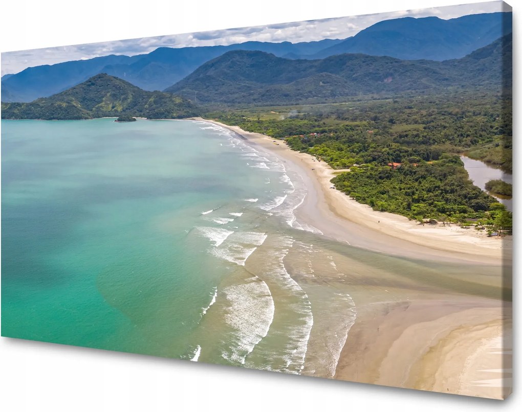 Vászonkép Vízpart Hullámok Hegyek Természet 90x60 cm Ajándéknak is tökéletes