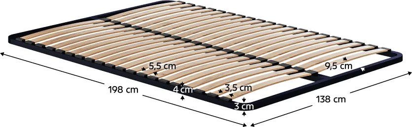 Ágyrács szilárd keretben, 140x200, fém ágyrács 2 NEW