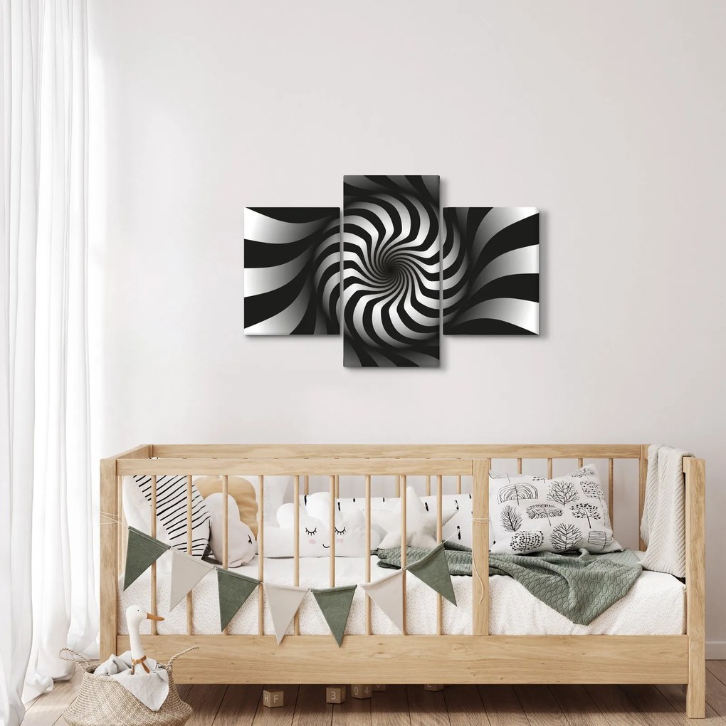 Absztrakt kép egy fekete-fehér spirál (90x60 cm)