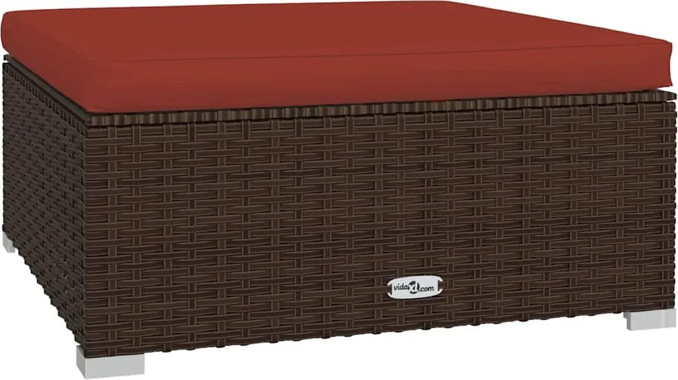 4 részes barna polyrattan kerti ülőgarnitúra párnákkal