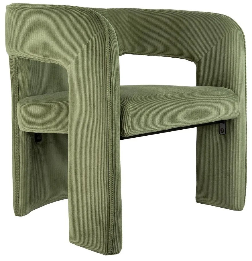 Zöld kordbársony fotel Vigor – Leitmotiv