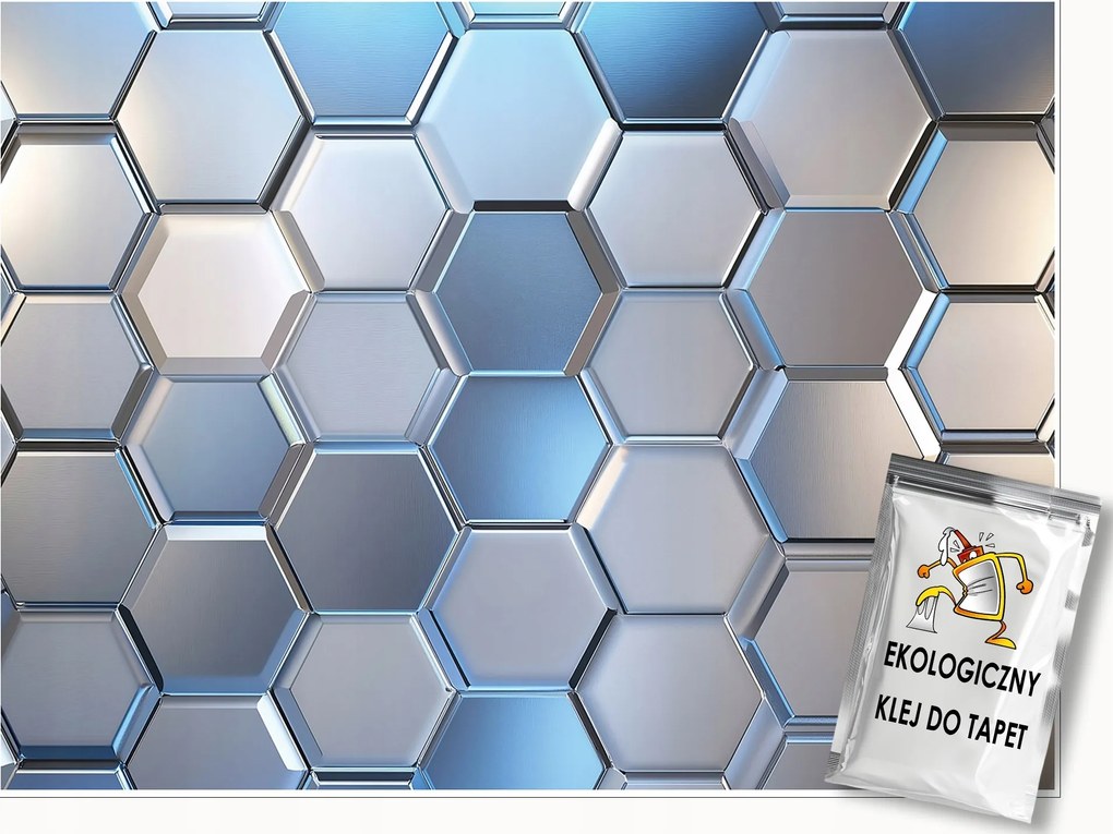 Fotótapéta Gyerekeknek Fiú Hexagonok 3D Tapéta Gyerekszobába 250x175