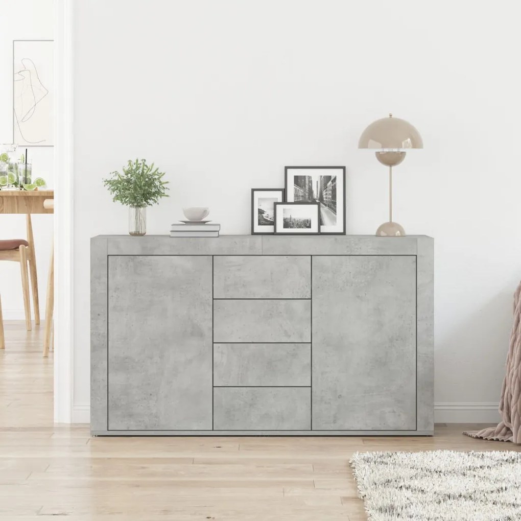 Oldalszekrény Beton Szürke Műanyag-fa 120 x 36 x 69 cm Tárolás