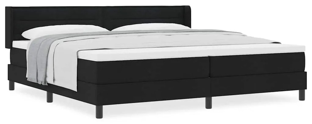 Boxspring ágy matraccal matracmal Fekete 200 x 200 cm