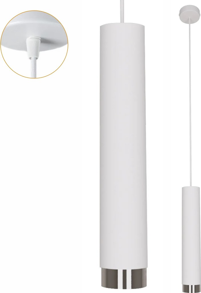 Függőlámpa Cerlux Idun fehér-ezüst szín Modern stílus Loft Túlnyúlás