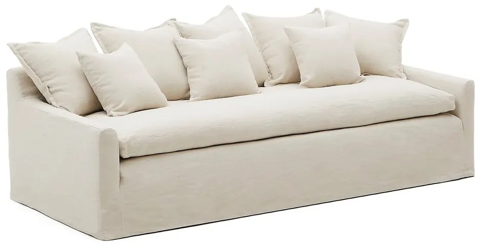 Bézs len kanapé 230 cm Zenira – Kave Home