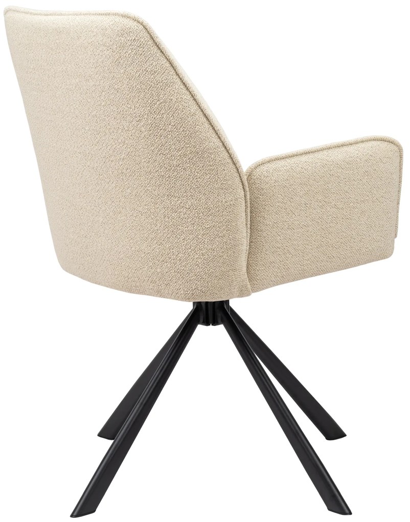 MAZZONI EXPORT YUNI Krémszínű (Monza 90 szövet) - MODERN BOUCLÉ KÁRPITOZOTT FORGÓSZÉK NAPPALIBA/ÉTKEZŐBE/LOFT IRODÁBA