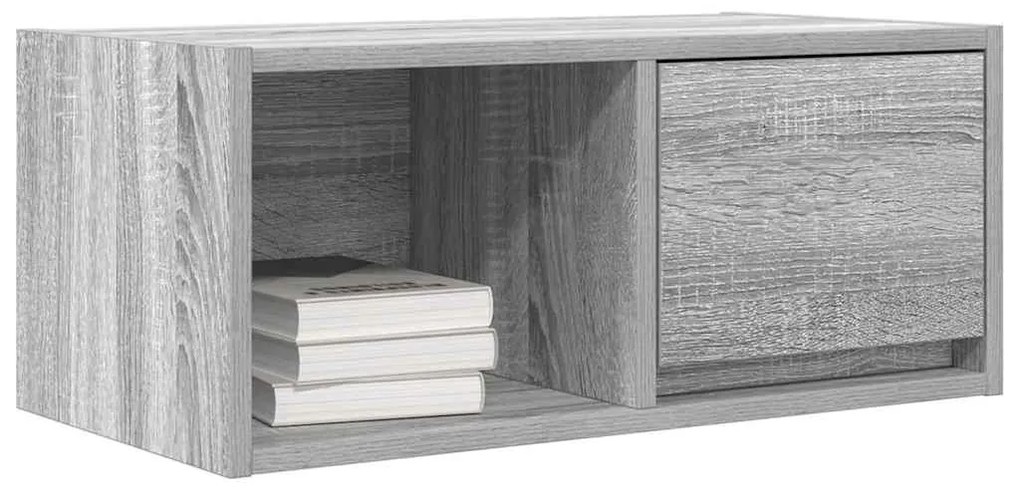 2 db szürke sonoma szerelt fa fali TV-szekrény 60x31x25,5 cm