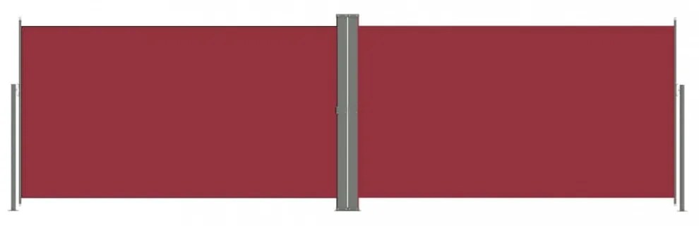 piros behúzható oldalsó napellenző 180 x 600 cm