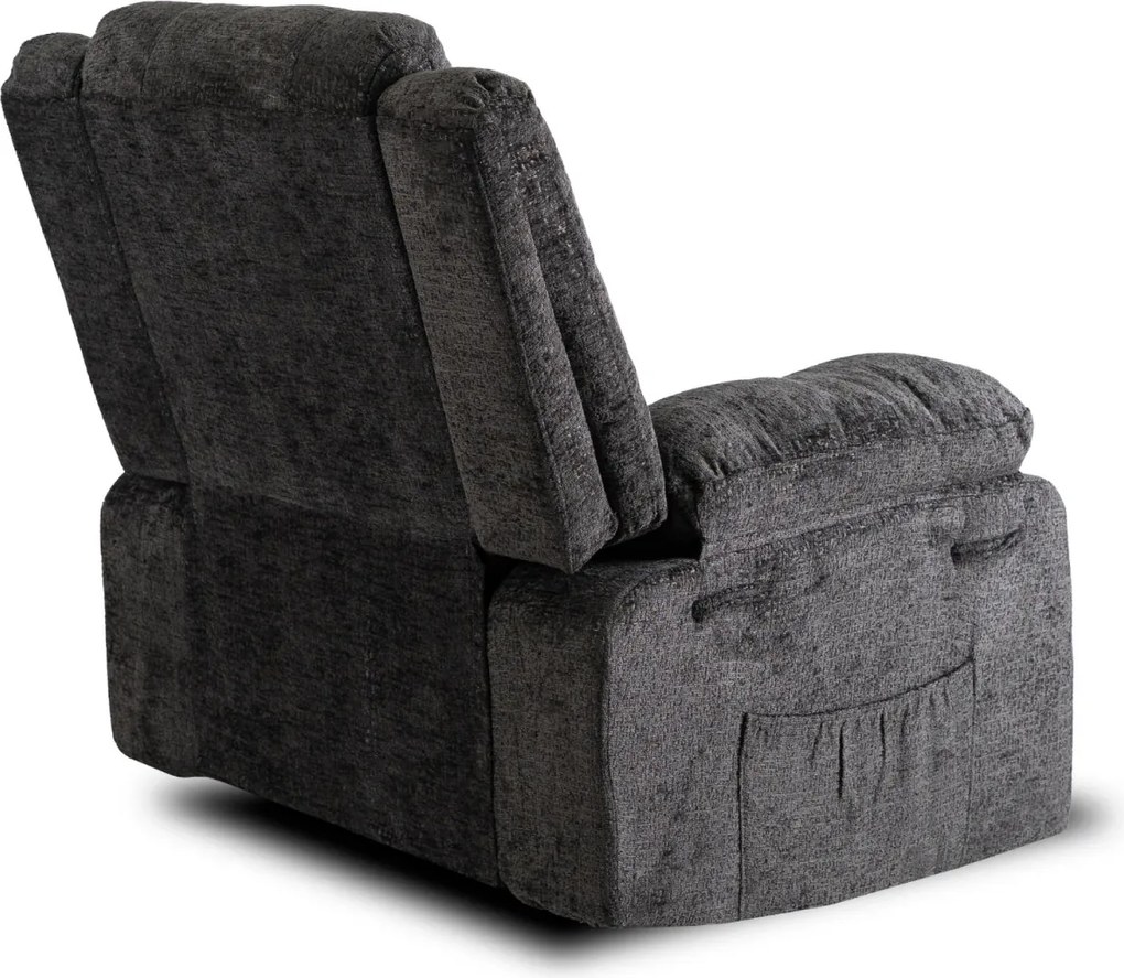 Dönthető fotel fekete bársony, ARTURO