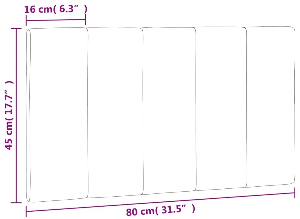 sötétszürke bársony fejtámla párna 80 cm