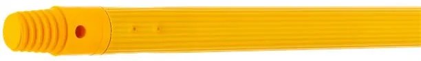 Nyél, menetes, bordázott, alukróm, 140 cm, BONUS HACCP, sárga (KHT1643)