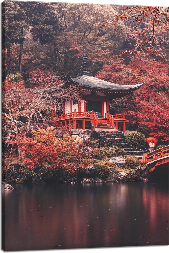 Vászonkép Fák Színes Japán Stílus Nyugalom 40x60 cm