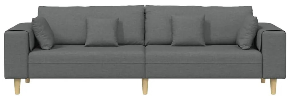 Szövet kanapé párnával Sötétszürke 208 cm szövet