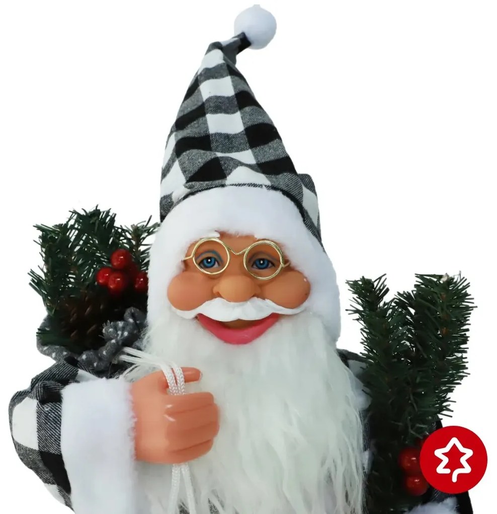 Mikulás ezüst 60 cm