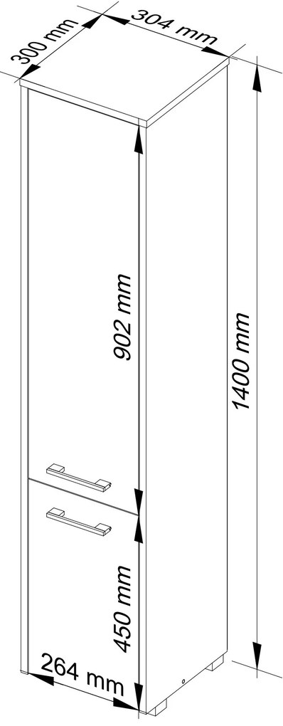 Fürdőszoba szekrény Farid Típus 4 (wenge + szonoma tölgy). 1069768