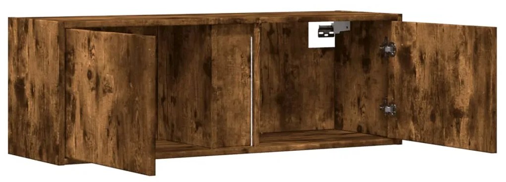 füstös tölgy színű fali TV-szekrény LED-ekkel 100x31x35 cm