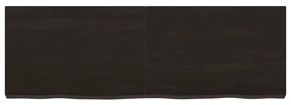 sötétbarna kezelt tömör tölgyfa asztallap 120x40x(2-6) cm