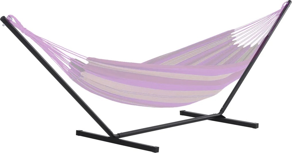 Outsunny Függőágy Állvány Függőágyakkal - Horgos Kertbe és Tengerpartra, Fém, 360 x 92 x 112 cm, 120 kg-ig | Aosom