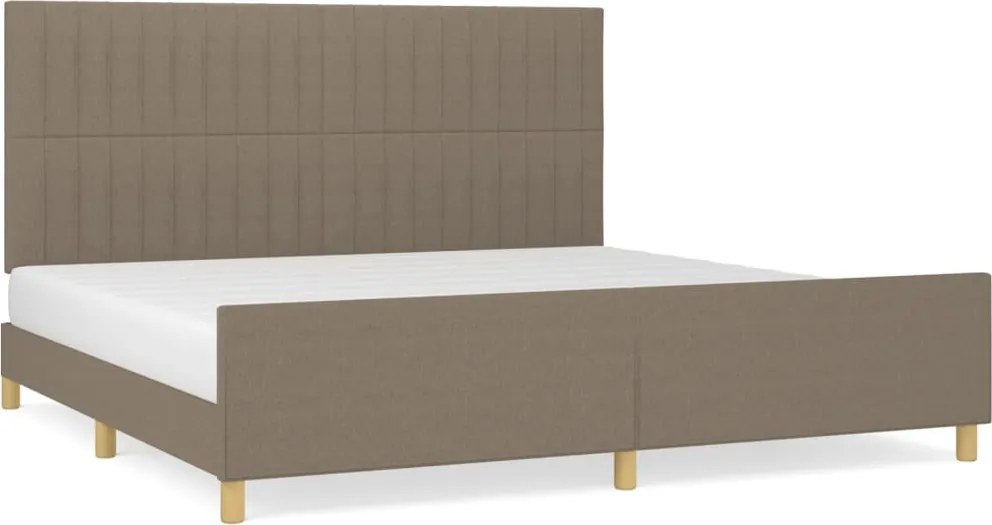vidaXL tópszínű szövet ágykeret matrac nélkül 200 x 200 cm