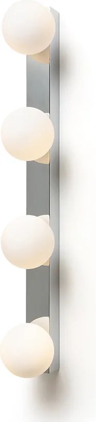 RENDL DOMINO IV nástěnná chrom/opálové sklo 230V LED G9 4x6W IP44