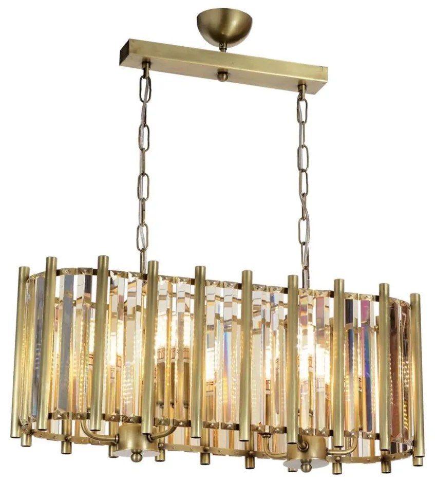 CRYSTALLINE láncos csillár 6xE14/40W/230V sárgaréz