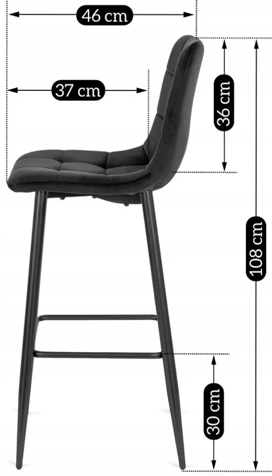 Fekete Bársony Bárszék. CLAUS