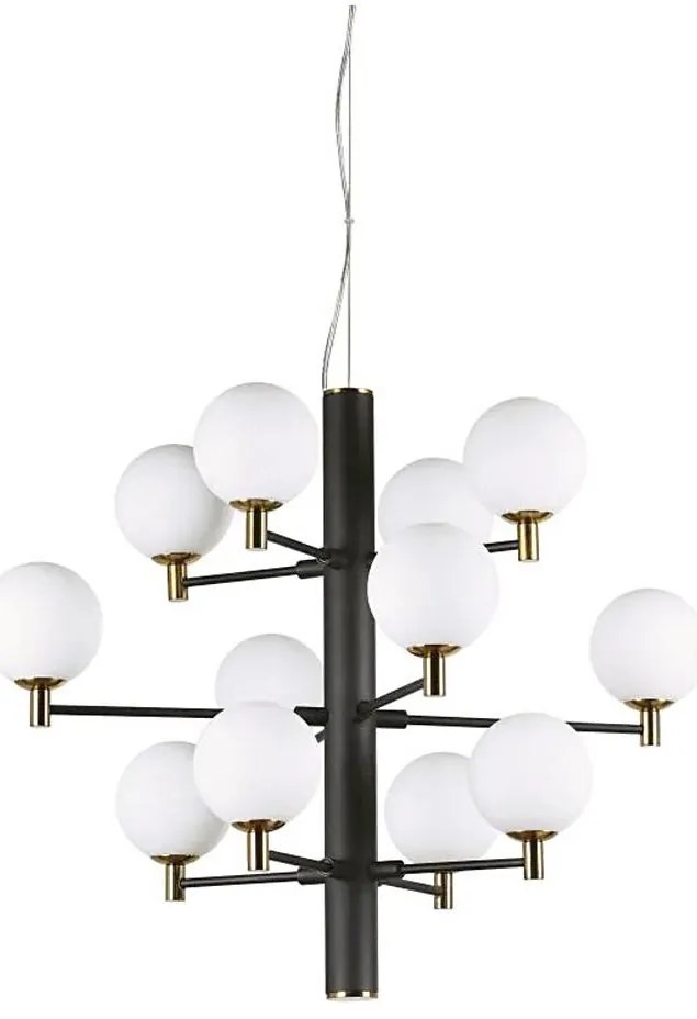 Ideal Lux - LED Csillár zsinóron COPERNICO 12xG9/3W/230V átm. 71 cm fekete