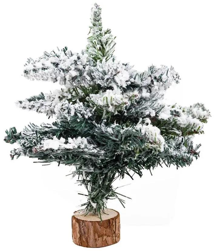 Asztali karácsonyfa, műhóval, 28 cm, fenyőzöld - SAPIN POUDRE