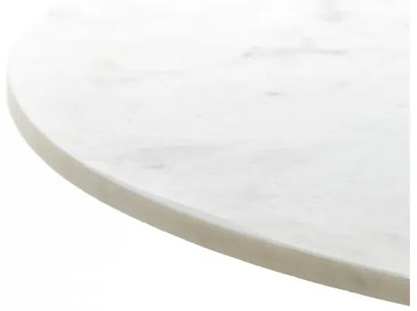 Fehér-bronzszínű kerek étkezőasztal márvány dekoros asztallappal ø 100 cm Leyda – Light &amp; Living