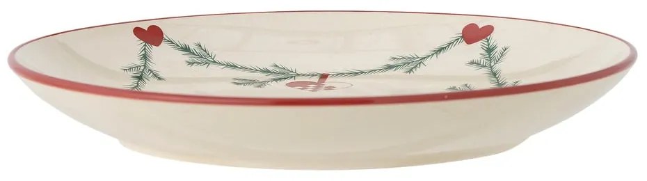 Krémszínű agyagkerámia tányér karácsonyi mintával ø 25,5 cm Yule – Bloomingville
