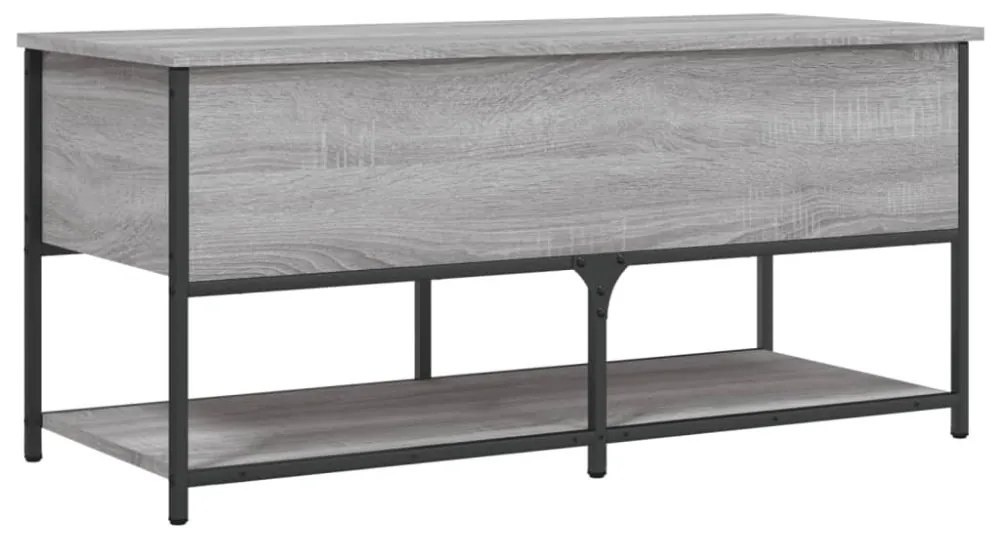 szürke sonoma színű szerelt fa tárolópad 100 x 42,5 x 47 cm