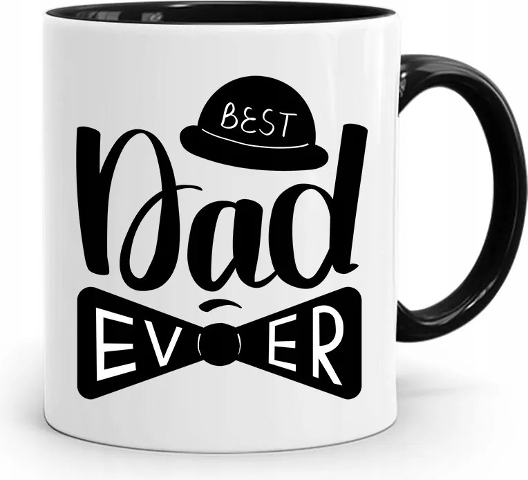 Fekete Bögre Apák Napi Ajándék Best Dad Ever fényképes nyomtatással