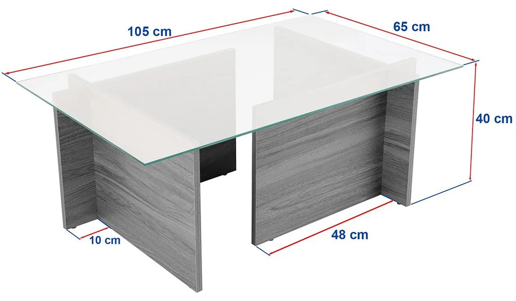 Dohányzóasztal Vetrino Wood Fekete