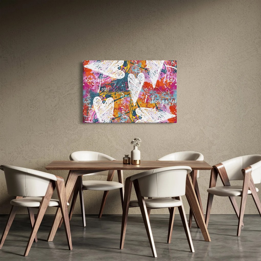 Kép - szív egy absztrakt háttérben (90x60 cm)