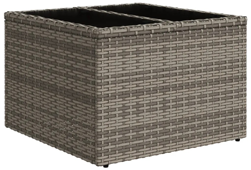 9 darabos kertibútor szett párnákkal szürke poli rattan, 2 fős kertibútor párnákkal szürke poli rattan