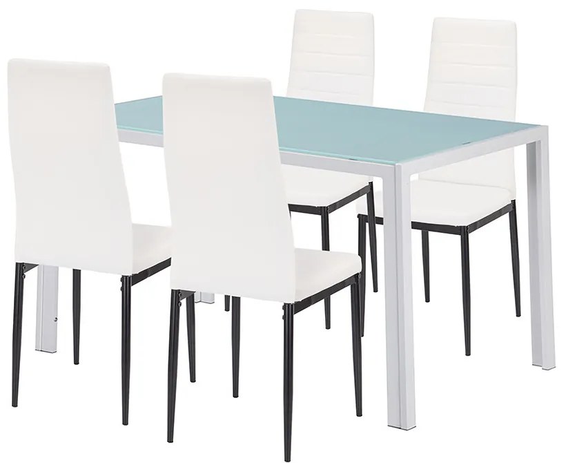 Mabel 4+1 étkező garnitúra fehér-fekete