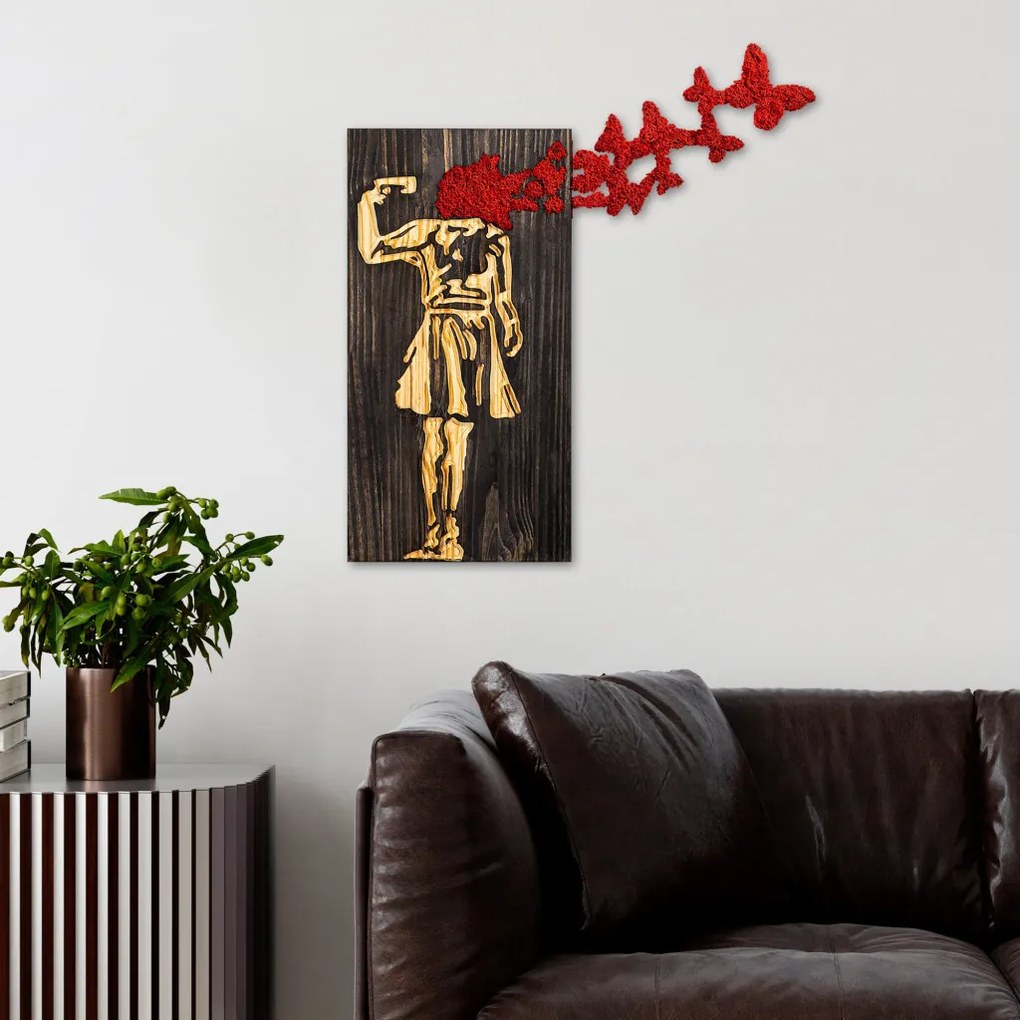Banksy fém fa fali dekoráció, 62×70 cm