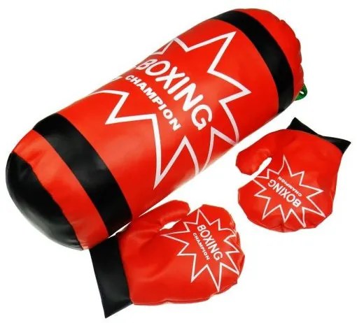 Felakasztható Boxzsák Boxkesztűvel Gyerekeknek – piros – 50x21x21 cm