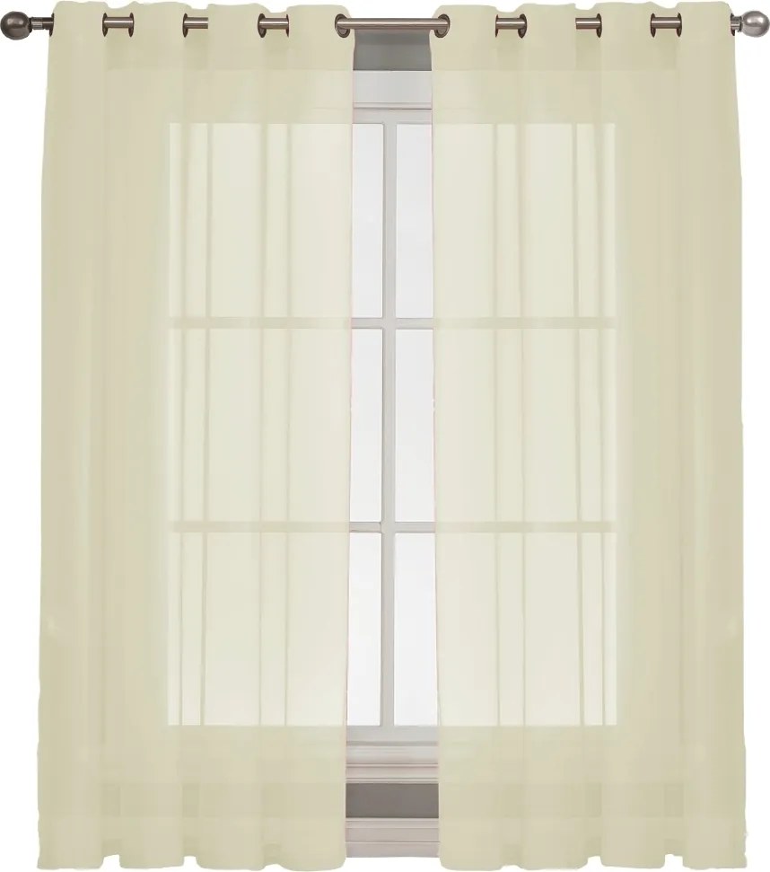 Függöny Kész Voile Karika 145x250 magas krém