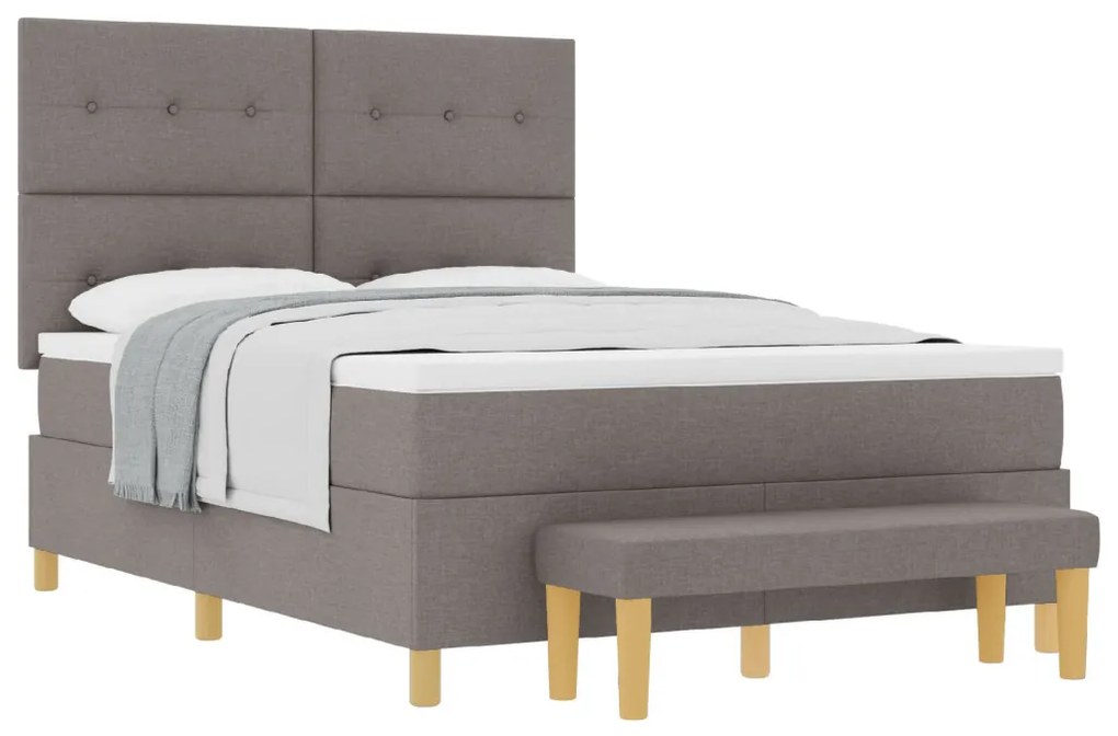 Boxspring Ágy Mattal és Pad Taub 140x190 cm Szövet