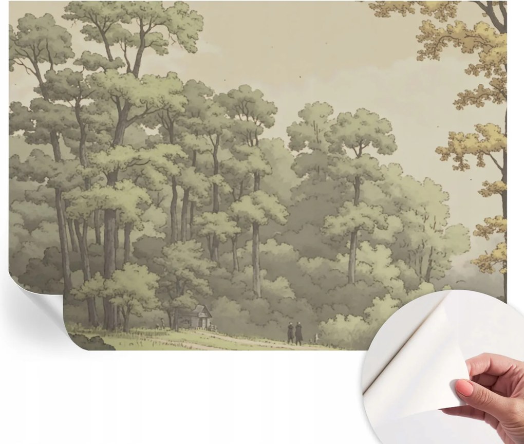 Öntapadós tapéta Divatos 3D fali ragasztó Erdei idill 312x219 cm