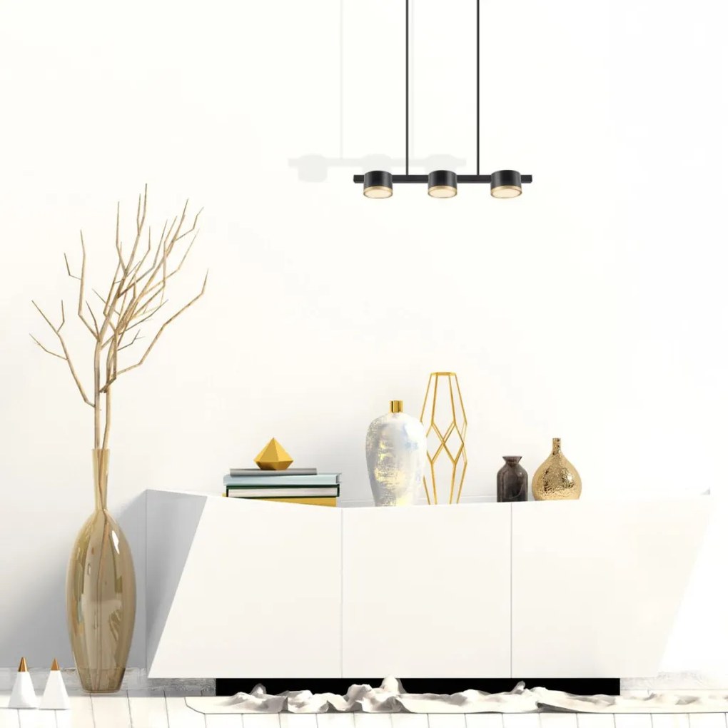 POLUX 328069 MIRELLA Többágú Függesztett Lámpa Fekete, Arany GX53 IP20