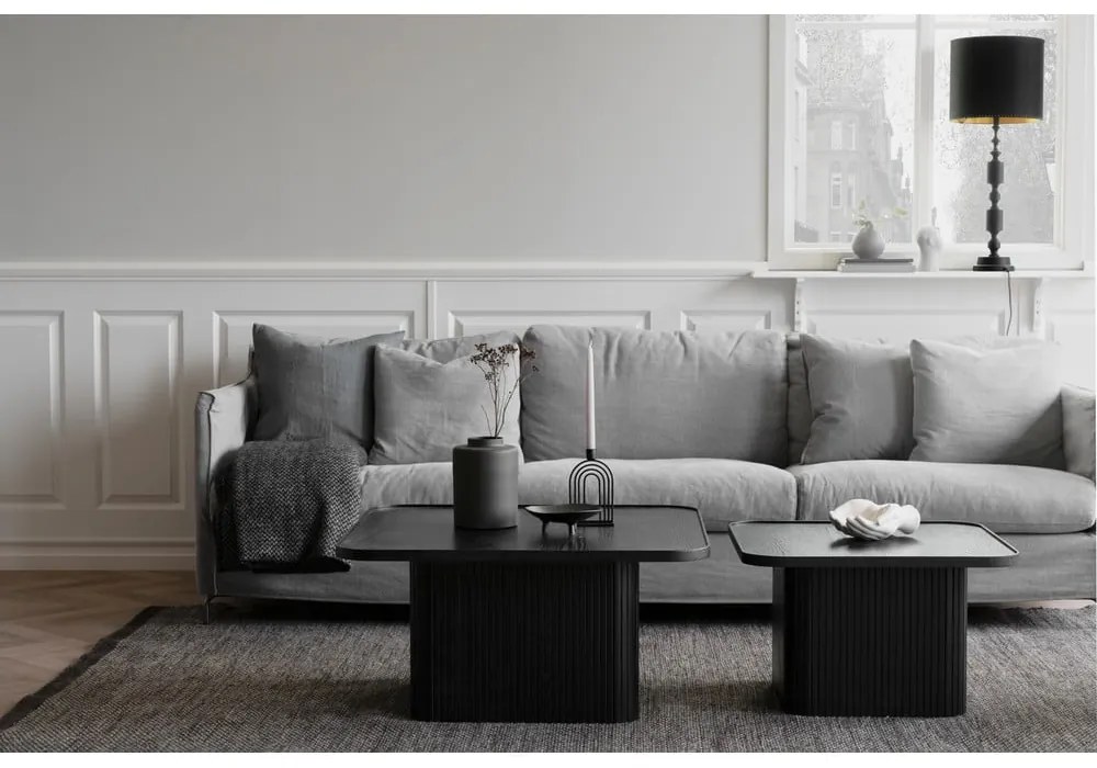 Sullivan fekete tölgyfa dohányzóasztal, 80 x 80 cm - Rowico